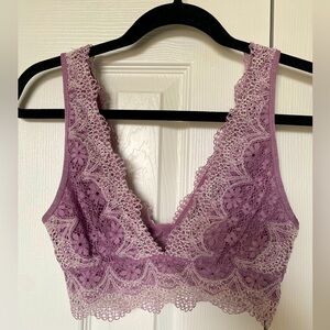 Victoria’s Secret lavender lace bralette Coachella festival vibes